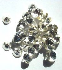 50 9mm Silver Plated Cone Bead Caps